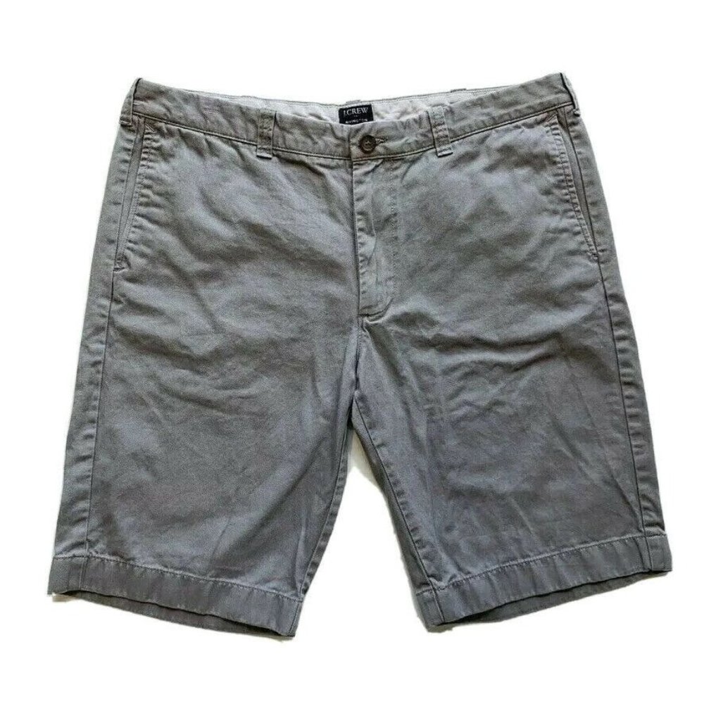 J. Crew Rivington Chino Shorts Mens 36 Cotton Flat Front Twill Gray Summer Beach